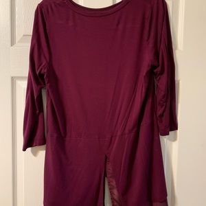 Maroon blouse 3/4 sleeve